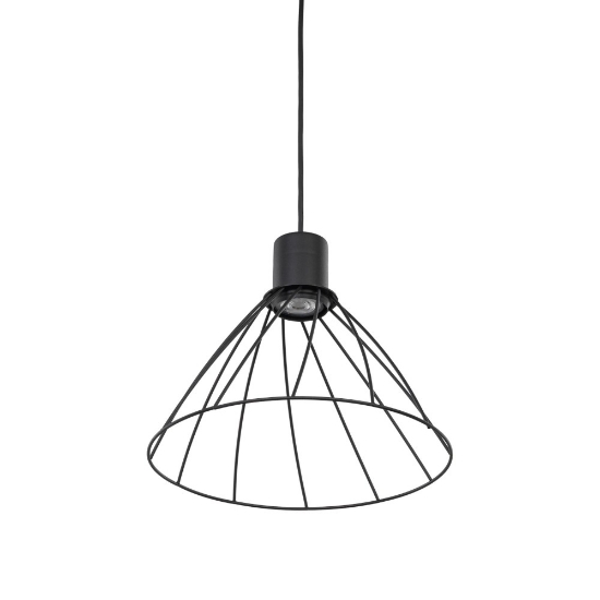 Lampadario per cucina a cono nero 29 cm diffusore a gabbia